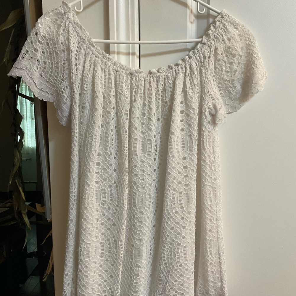 Lilly Pulitzer White Lace Off-Shoulder Blouse Large